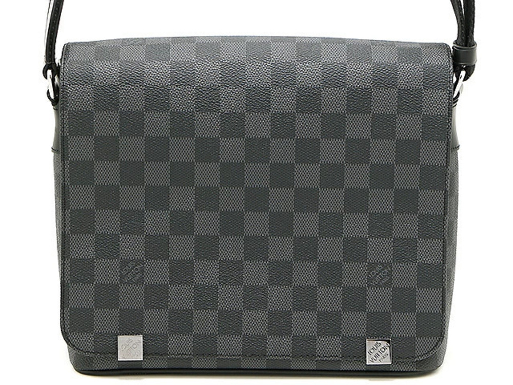 LOUIS VUITTON Bag Shoulder District Damier Graphite Black
